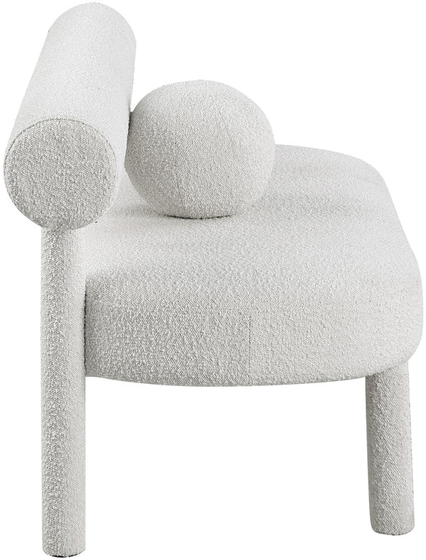 Parlor Boucle Fabric / Eucalyptus Wood / Foam Contemporary Cream Boucle Fabric Bench - 59" W x 26" D x 28.5" H
