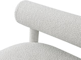 Parlor Boucle Fabric / Eucalyptus Wood / Foam Contemporary Cream Boucle Fabric Bench - 59" W x 26" D x 28.5" H