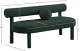 Parlor Boucle Fabric / Eucalyptus Wood / Foam Contemporary Green Boucle Fabric Bench - 59" W x 26" D x 28.5" H