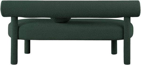 Parlor Boucle Fabric / Eucalyptus Wood / Foam Contemporary Green Boucle Fabric Bench - 59" W x 26" D x 28.5" H