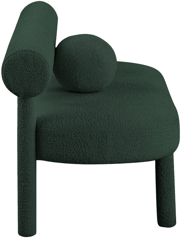 Parlor Boucle Fabric / Eucalyptus Wood / Foam Contemporary Green Boucle Fabric Bench - 59" W x 26" D x 28.5" H