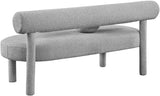 Parlor Boucle Fabric / Eucalyptus Wood / Foam Contemporary Grey Boucle Fabric Bench - 59" W x 26" D x 28.5" H
