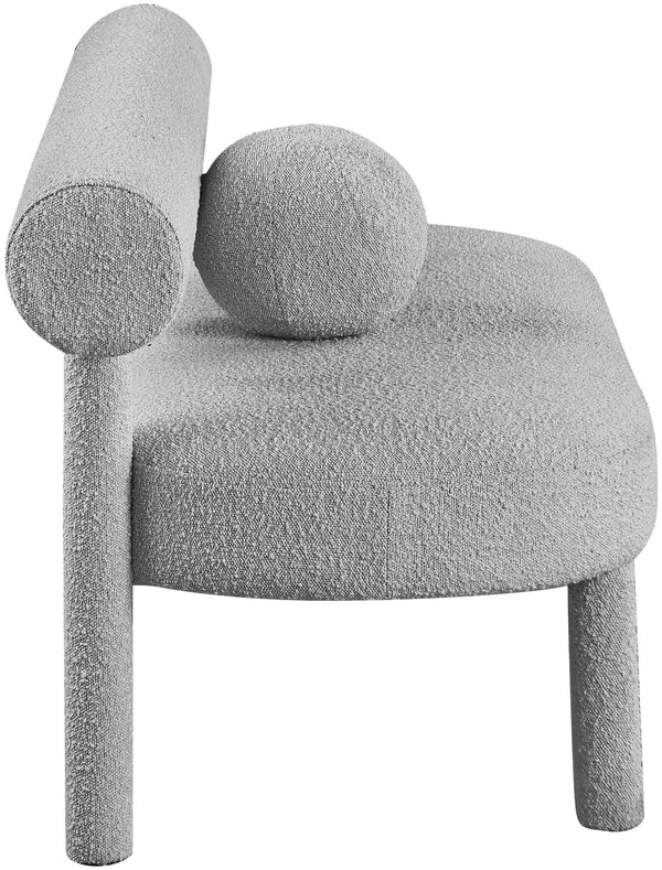 Parlor Boucle Fabric / Eucalyptus Wood / Foam Contemporary Grey Boucle Fabric Bench - 59" W x 26" D x 28.5" H