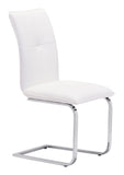 Zuo Modern Anjou 100% Polyurethane, Plywood, Steel Modern Commercial Grade Dining Chair Set - Set of 2 White, Chrome 100% Polyurethane, Plywood, Steel