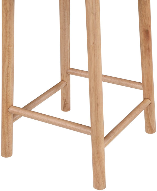 Calvin Faux Leather / Rubberwood / Engineered Wood Mid-Century Modern Black Faux Leather Stool - 16.5" W x 26" D x 32" H