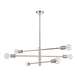 Module 34'' Wide 6-Light Chandelier - Satin Nickel