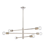 Module 34'' Wide 6-Light Chandelier - Satin Nickel