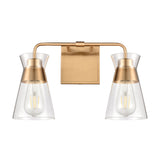 Brookville 15'' Wide 2-Light Vanity Light - Burnished Brass