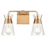 Brookville 15'' Wide 2-Light Vanity Light - Burnished Brass