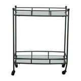 Sagebrook Home Traditional Metal 28" 2 Tier Bar Cart, Black 14690-01 Black Iron