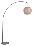 English Elm EE2559 Steel, Bamboo Modern Commercial Grade Floor Lamp Natural, Silver Steel, Bamboo