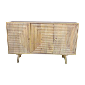 Sagebrook Home Contemporary Wood, 53x33" Ridged Sideboard, Natural 17869 Brown Mango Wood