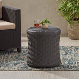 Olivo Outdoor Faux Wicker Patio Table, Dark Brown Noble House
