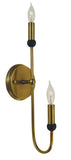 2-Light Antique Brass/Matte Black Nicole Sconce