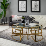 Sagebrook Home Contemporary Metal Pull Out Coffee Table, Gold 15440-02 Gold Metal