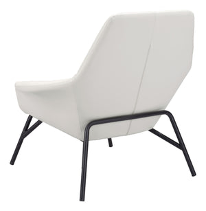 Zuo Modern Javier 100% Polyurethane, Plywood, Steel Modern Commercial Grade Accent Chair White, Black 100% Polyurethane, Plywood, Steel