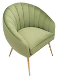 Zuo Modern Max 100% Polyester, Plywood, Steel Modern Commercial Grade Accent Chair Green, Gold 100% Polyester, Plywood, Steel