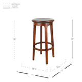 New Pacific Direct Foxy Mahogany Swivel Bar Stool SFX2 Cinnamon Brown