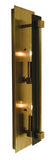 2-Light Antique Brass/Matte Black Louvre Sconce