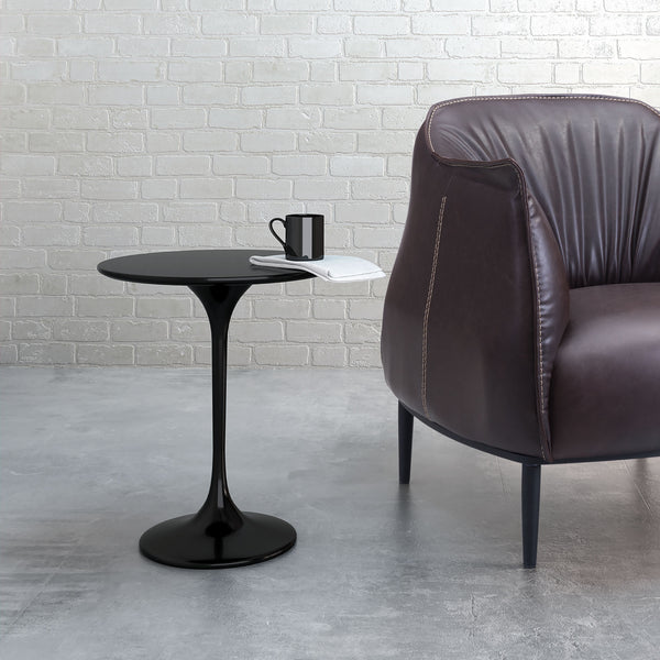 Zuo Modern Wilco Fiberglass, MDF Modern Commercial Grade Side Table Black Fiberglass, MDF