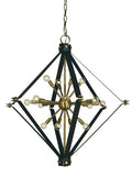 16-Light Antique Brass/Matte Black Axis Foyer Chandelier