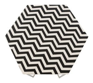 Zuo Modern Forma MDF, Steel Modern Commercial Grade Side Table Multicolor, Silver MDF, Steel