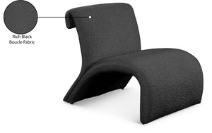 Mulberry Boucle Fabric / Iron / Foam Contemporary Black Boucle Fabric Accent Chair - 27" W x 30.5" D x 27" H