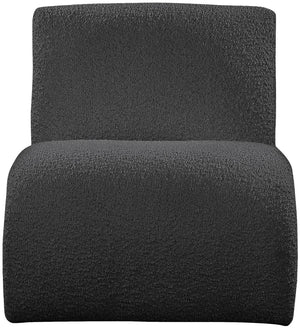 Mulberry Boucle Fabric / Iron / Foam Contemporary Black Boucle Fabric Accent Chair - 27" W x 30.5" D x 27" H