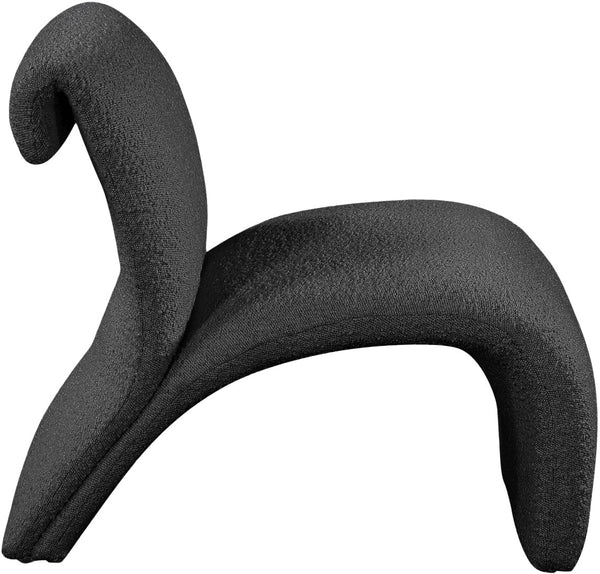 Mulberry Boucle Fabric / Iron / Foam Contemporary Black Boucle Fabric Accent Chair - 27" W x 30.5" D x 27" H