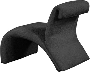 Mulberry Boucle Fabric / Iron / Foam Contemporary Black Boucle Fabric Accent Chair - 27" W x 30.5" D x 27" H