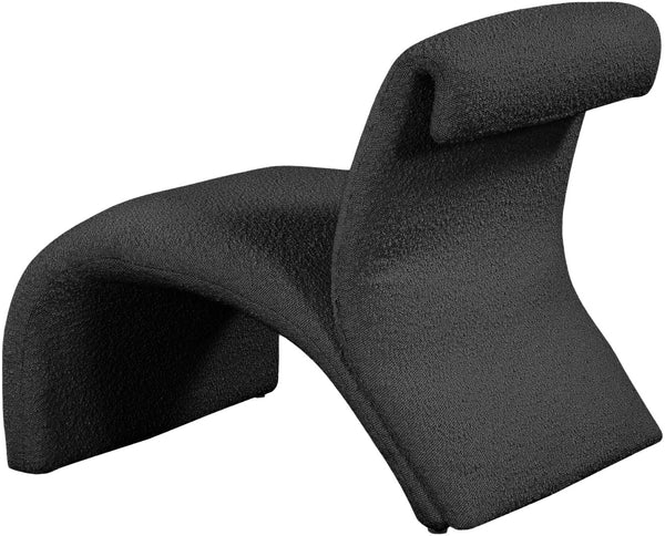 Mulberry Boucle Fabric / Iron / Foam Contemporary Black Boucle Fabric Accent Chair - 27" W x 30.5" D x 27" H