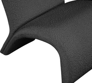 Mulberry Boucle Fabric / Iron / Foam Contemporary Black Boucle Fabric Accent Chair - 27" W x 30.5" D x 27" H