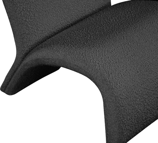 Mulberry Boucle Fabric / Iron / Foam Contemporary Black Boucle Fabric Accent Chair - 27" W x 30.5" D x 27" H