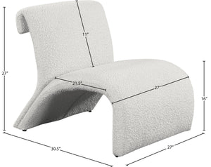 Mulberry Boucle Fabric / Iron / Foam Contemporary Cream Boucle Fabric Accent Chair - 27" W x 30.5" D x 27" H