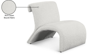 Mulberry Boucle Fabric / Iron / Foam Contemporary Cream Boucle Fabric Accent Chair - 27" W x 30.5" D x 27" H
