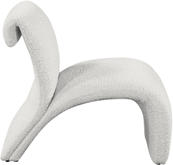 Mulberry Boucle Fabric / Iron / Foam Contemporary Cream Boucle Fabric Accent Chair - 27" W x 30.5" D x 27" H