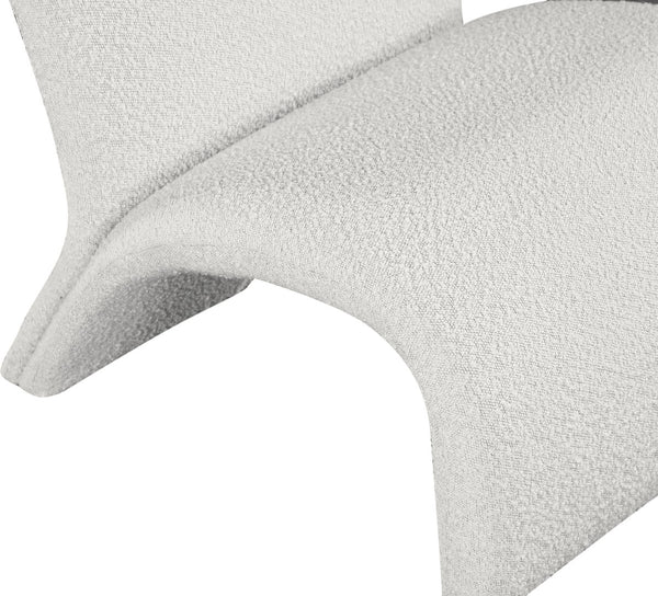 Mulberry Boucle Fabric / Iron / Foam Contemporary Cream Boucle Fabric Accent Chair - 27" W x 30.5" D x 27" H
