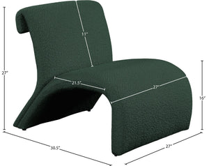 Mulberry Boucle Fabric / Iron / Foam Contemporary Green Boucle Fabric Accent Chair - 27" W x 30.5" D x 27" H