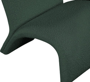 Mulberry Boucle Fabric / Iron / Foam Contemporary Green Boucle Fabric Accent Chair - 27" W x 30.5" D x 27" H