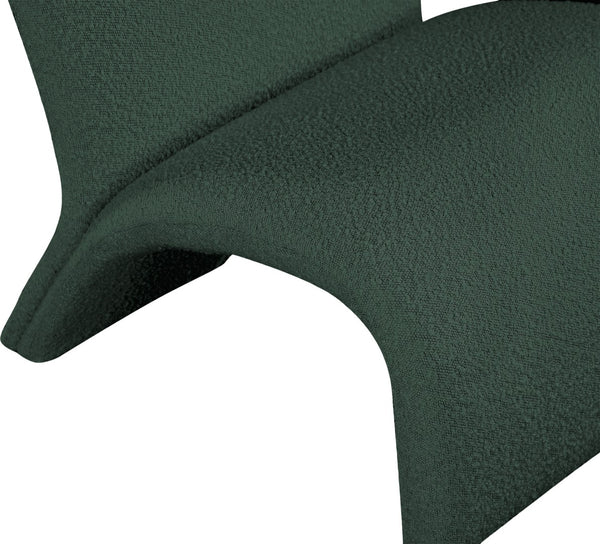 Mulberry Boucle Fabric / Iron / Foam Contemporary Green Boucle Fabric Accent Chair - 27" W x 30.5" D x 27" H