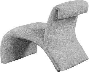 Mulberry Boucle Fabric / Iron / Foam Contemporary Grey Boucle Fabric Accent Chair - 27" W x 30.5" D x 27" H
