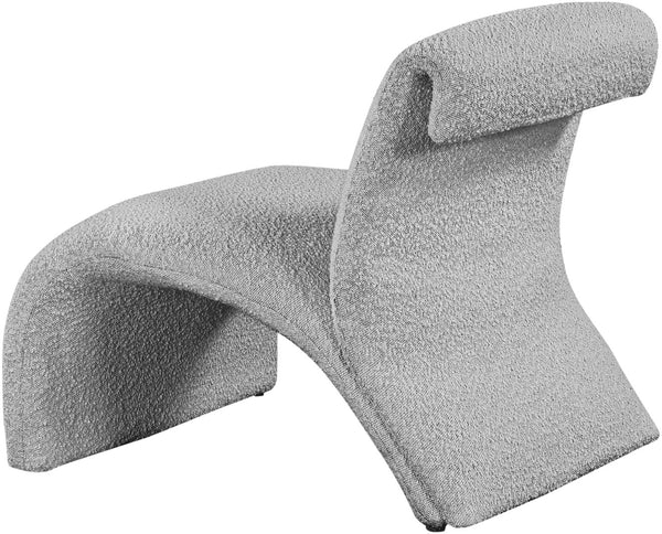 Mulberry Boucle Fabric / Iron / Foam Contemporary Grey Boucle Fabric Accent Chair - 27" W x 30.5" D x 27" H