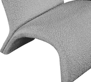 Mulberry Boucle Fabric / Iron / Foam Contemporary Grey Boucle Fabric Accent Chair - 27" W x 30.5" D x 27" H