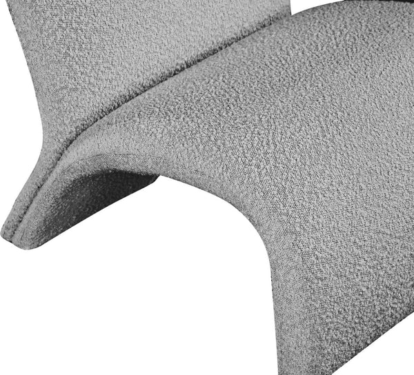 Mulberry Boucle Fabric / Iron / Foam Contemporary Grey Boucle Fabric Accent Chair - 27" W x 30.5" D x 27" H
