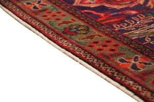 Pasargad Vintage Lahore Collection Red Wool Area Rug 048482-PASARGAD
