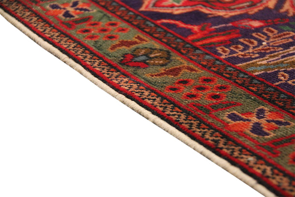 Pasargad Vintage Lahore Collection Red Wool Area Rug 048482-PASARGAD