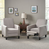 Darvis Contemporary Fabric Recliner, Wheat and Dark Brown Noble House