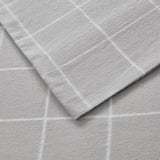 Oversized Flannel Casual 100% Cotton Flannel Oversized Sheet Set in Grey Windowpane