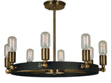 8-Light Antique Brass/Matte Black Felix Chandelier