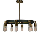 8-Light Antique Brass/Matte Black Felix Chandelier